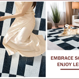 Ultra Soft Area Rug, Non Slip, Stain Resistant, Washable Area Rugs for Living Room, Bedroom, Washable Large Area Rug for Contemporary Home Aesthetic(Black)
