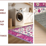 Ultra Soft Area Rug, Non Slip, Stain Resistant, Washable Area Rugs for Living Room, Bedroom, Vibrant Multicolor Rustic Motif(White)