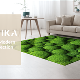 Ultra Soft Area Rug, Non Slip, Stain Resistant, Washable Area Rugs for Living Room, Bedroom, Modern Leaf-Shaped Bedroom Plush Nature-Inspired Carpet(Green)