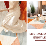 Ultra Soft Area Rug, Non Slip, Stain Resistant, Washable Area Rugs for Living Room, Bedroom, Modern Plush Area Rug for Dining Room(Orange)