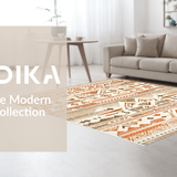 Ultra Soft Area Rug, Non Slip, Stain Resistant, Washable Area Rugs for Living Room, Bedroom, Chic Tiled Geometric Arrangement(Brown)
