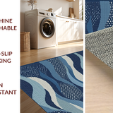 Ultra Soft Area Rug, Non Slip, Stain Resistant, Washable Area Rugs for Living Room, Bedroom, Tropical Coral Geometric Artistry(Blue)