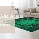 Ultra Soft Area Rug, Non Slip, Stain Resistant, Washable Area Rugs for Living Room, Bedroom, Striking Emerald Abstract Composition(Green)