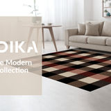 Ultra Soft Area Rug, Non Slip, Stain Resistant, Washable Area Rugs for Living Room, Bedroom, Playful Vintage Plaid Seasonal Touch(Brown)