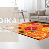 Ultra Soft Area Rug, Non Slip, Stain Resistant, Washable Area Rugs for Living Room, Bedroom, Bright Abstract Fruity Composition(Orange)