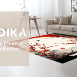 Ultra Soft Area Rug, Non Slip, Stain Resistant, Washable Area Rugs for Living Room, Bedroom, Warm Earthy Floral Arrangement(Red)