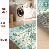 Ultra Soft Area Rug, Non Slip, Stain Resistant, Washable Area Rugs for Living Room, Bedroom, Chic Pastel Floral Medley(Ivory)