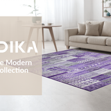 Ultra Soft Area Rug, Non Slip, Stain Resistant, Washable Area Rugs for Living Room, Bedroom, Dynamic Abstract Expressionist Theme(Purple)
