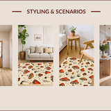 Ultra Soft Area Rug, Non Slip, Stain Resistant, Washable Area Rugs for Living Room, Bedroom, Memory Foam Mushroom Kitchen(Beige)