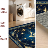 Ultra Soft Area Rug, Non Slip, Stain Resistant, Washable Area Rugs for Living Room, Bedroom, Luxurious Night Sky Medallion(Blue)