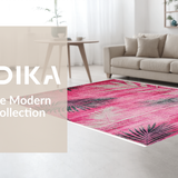Ultra Soft Area Rug, Non Slip, Stain Resistant, Washable Area Rugs for Living Room, Bedroom, Rustic Colorful Tribal Design(Pink)