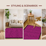 Ultra Soft Area Rug, Non Slip, Stain Resistant, Washable Area Rugs for Living Room, Bedroom, Vibrant Animal Patterned Flourish(Pink)