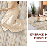 Ultra Soft Area Rug, Non Slip, Stain Resistant, Washable Area Rugs for Living Room, Bedroom, Sustainable Casual Striped Aesthetic(Beige)