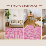 Ultra Soft Area Rug, Non Slip, Stain Resistant, Washable Area Rugs for Living Room, Bedroom, Pink White Bow Rug: Uno Reverse Aesthetic Floor Covering(Pink)