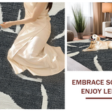 Ultra Soft Area Rug, Non Slip, Stain Resistant, Washable Area Rugs for Living Room, Bedroom, Black Bow Rug:  Boho Chic Aesthetic Decor(Black)
