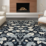 Luxe Charcoal Flower Aesthetic(Blue)