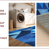 Ultra Soft Area Rug, Non Slip, Stain Resistant, Washable Area Rugs for Living Room, Bedroom, Hawaiian Turtle Geometric(Blue)