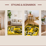 Ultra Soft Area Rug, Non Slip, Stain Resistant, Washable Area Rugs for Living Room, Bedroom, Stylish Tiger Print Non-Slip Rug(Blue)