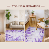 Ultra Soft Area Rug, Non Slip, Stain Resistant, Washable Area Rugs for Living Room, Bedroom, Plush Pastel Textured Delight(Purple)