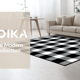 Rustic Black and White Plaid(Black)