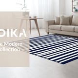 Ultra Soft Area Rug, Non Slip, Stain Resistant, Washable Area Rugs for Living Room, Bedroom, Elegant Transitional Ogee Pattern(Blue)