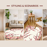 Ultra Soft Area Rug, Non Slip, Stain Resistant, Washable Area Rugs for Living Room, Bedroom, Elegant Japanese Spring Aesthetic(Pink)