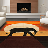 Ultra Soft Area Rug, Non Slip, Stain Resistant, Washable Area Rugs for Living Room, Bedroom, Minimalist Abstract Fauna Illustration(Orange)