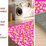 Ultra Soft Area Rug, Non Slip, Stain Resistant, Washable Area Rugs for Living Room, Bedroom, Cheerful Garden-Inspired Decor(Pink)