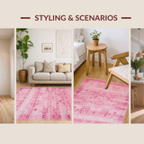 Ultra Soft Area Rug, Non Slip, Stain Resistant, Washable Area Rugs for Living Room, Bedroom, Cute Modern Love Emblem(Pink)