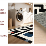 Ultra Soft Area Rug, Non Slip, Stain Resistant, Washable Area Rugs for Living Room, Bedroom, Chic Minimalist Diamond Arrangement(Black)