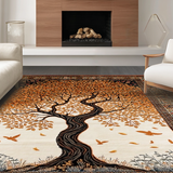 Ultra Soft Area Rug, Non Slip, Stain Resistant, Washable Area Rugs for Living Room, Bedroom, Artistic Whimsical Branch Arrangement(Brown)
