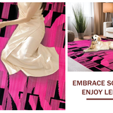 Ultra Soft Area Rug, Non Slip, Stain Resistant, Washable Area Rugs for Living Room, Bedroom, Vibrant Animal Motif Chic(Pink)