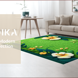 Ultra Soft Area Rug, Non Slip, Stain Resistant, Washable Area Rugs for Living Room, Bedroom, Round Grass-Themed Shower Door Accent(Green)