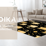 Ultra Soft Area Rug, Non Slip, Stain Resistant, Washable Area Rugs for Living Room, Bedroom, Minimalist Quirky Animal Aesthetic(Black)