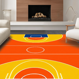 Ultra Soft Area Rug, Non Slip, Stain Resistant, Washable Area Rugs for Living Room, Bedroom, Energetic Sports-Themed Design(Orange)