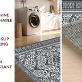 Ultra Soft Area Rug, Non Slip, Stain Resistant, Washable Area Rugs for Living Room, Bedroom, Elegant Cozy Ogee Pattern(Gray)