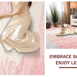 Ultra Soft Area Rug, Non Slip, Stain Resistant, Washable Area Rugs for Living Room, Bedroom, Artistic Seashell Print Bath Mat(Pink)