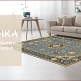 Ultra Soft Area Rug, Non Slip, Stain Resistant, Washable Area Rugs for Living Room, Bedroom, Minimalist Abstract Geometric Style(Gray)