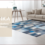 Ultra Soft Area Rug, Non Slip, Stain Resistant, Washable Area Rugs for Living Room, Bedroom, Elegant Abstract Swirl Composition(Blue)