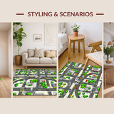 Ultra Soft Area Rug, Non Slip, Stain Resistant, Washable Area Rugs for Living Room, Bedroom, Whimsical Road Adventure Aesthetic(Gray)