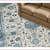 Ultra Soft Area Rug, Non Slip, Stain Resistant, Washable Area Rugs for Living Room, Bedroom, Rustic Natural Floral Elegance(Beige)
