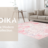 Ultra Soft Area Rug, Non Slip, Stain Resistant, Washable Area Rugs for Living Room, Bedroom, Charming Soft Pink Floral Aesthetic(Pink)