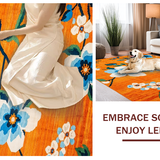 Ultra Soft Area Rug, Non Slip, Stain Resistant, Washable Area Rugs for Living Room, Bedroom, Eclectic Colorful Nature-Inspired Design(Orange)