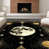 Ultra Soft Area Rug, Non Slip, Stain Resistant, Washable Area Rugs for Living Room, Bedroom, Rustic Multi-Tonal Tiled Pattern(Black)