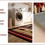 Ultra Soft Area Rug, Non Slip, Stain Resistant, Washable Area Rugs for Living Room, Bedroom, Vibrant Red and Brown Ethnic Pattern(Brown)