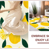 Ultra Soft Area Rug, Non Slip, Stain Resistant, Washable Area Rugs for Living Room, Bedroom, Vibrant Lemon Fruit Aesthetic(Yellow)