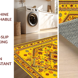 Ultra Soft Area Rug, Non Slip, Stain Resistant, Washable Area Rugs for Living Room, Bedroom, Elegant Yellow Blooming Design(Yellow)