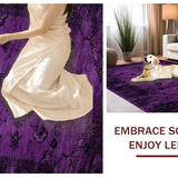 Ultra Soft Area Rug, Non Slip, Stain Resistant, Washable Area Rugs for Living Room, Bedroom, Bold Vibrant Floral Composition(Purple)