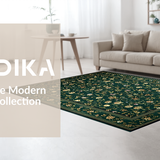Ultra Soft Area Rug, Non Slip, Stain Resistant, Washable Area Rugs for Living Room, Bedroom, Chic Moody Botanical Illustration(Green)