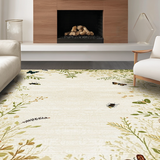 Ultra Soft Area Rug, Non Slip, Stain Resistant, Washable Area Rugs for Living Room, Bedroom, Rustic Natural Element Print(Beige)